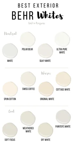 بهترین رنگهای سفید سفید BEHR برای فضای داخلی