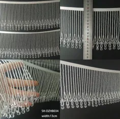 13CM شفاف کریستال های توری کمربند توری / دست ساز شیشه اشک قطره مهره های اصلاح شده برای دکوراسیون حمل رایگان 1 حیاط 5 حیاط 10 حیاط