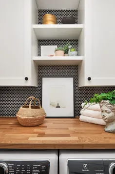 One Room Challenge Reveal - Spring 2019: Modern House Laundry Room Renovation - Vanessa Francis Design Interior