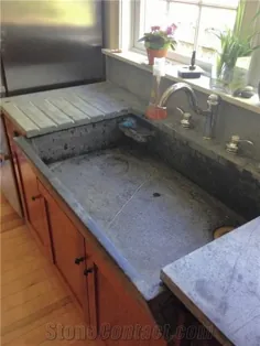 سینک ظرفشویی مرغوب Soapstone با درب ، درب آشپزخانه از ایالات متحده - StoneContact.com