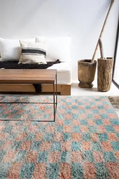 فرش پشمی مراکشی  فرش برقی شطرنجی مراکشی |  اتسی