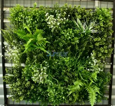 گیاهان مصنوعی پنل دیوار پرچین 80x80cm گیاه مصنوعی صفحه سبز - سبز