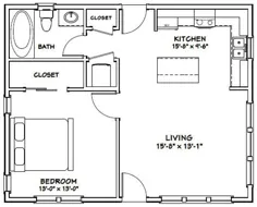 خانه 30x24 - 1 اتاق خواب 1 حمام - 720 فوت مربع - PDF طبقه طرح - بارگیری فوری - مدل 2K