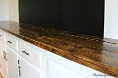 مشعل DIY Rustic Wood Counter Top با زیر 50 دلار توسط Creatively Living
