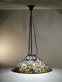 سایه لامپ آویز 28 "Clematis Cone Tiffany