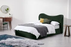 تختخواب دو نفره ذخیره سازی کوپر ، مخمل سبز لورل