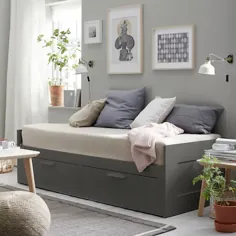 قاب BRIMNES با دو کشو ، خاکستری - IKEA