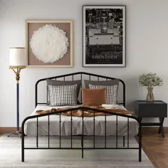 تختخواب فلزی پلت فرم سایزهای کامل (سیاه - کامل) ، خانه جادویی