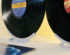 استندهای ایستاده نمایش ضبط وینیل رایگان |  جفت |  هر کدام یک رکورد LP 12 اینچی دارند |  دارنده وینیل رومیزی براق مدرن |  مینیمالیست # DS-G2