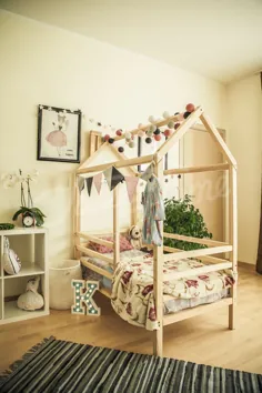 تخت خواب چوبی کودک تخت خواب خانه تخت خواب خانه تختخواب کودک تخت کودک |  اتسی