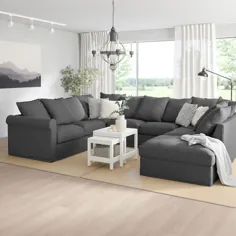 GRÖNLID با مبل باز خاکستری متوسط ​​/ تالمیرا ، شکل U ، 6 صندلی - IKEA