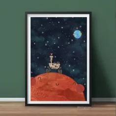 چاپ Perseverance Mars Rover Fine Art- چاپ فضایی- Nasa- چاپ هنری هنری-هنری- Wall Wall Nursery- تزئینات داخلی