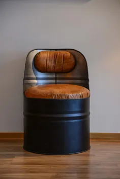صندلی بشکه ای قابل بازیافت مشکی مات