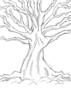 نقاشی درخت پرشاخه