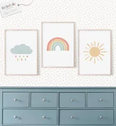 Rainbow Wall Art Rainbow Prints Set of 3 Rainbow Nursery |  اتسی