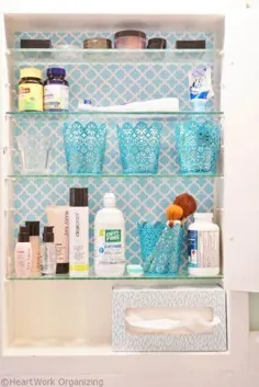 سازماندهی کابینت طب حمام - با رنگ!
