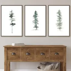 Pine Tree Print Evergreen Trees نقاشی آبرنگ Pine Tree Forest Misty Forest اسکاندیناوی چاپ اسکاندیناوی پوستر اسکاندیناوی