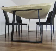 پایه میز ناهار خوری فلزی (مجموعه 2).  پایه های میز استیل طلا.  پایه میز  قاب فلزی ذوزنقه ای برای میز مدرن میانه قرن