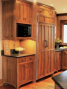 عکس آشپزخانه - سنتی - کابینت های چوبی متوسط ​​، قهوه ای (آشپزخانه شماره 55)