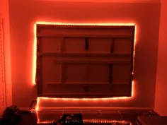 دیوار و واحد شناور DIY با روشنایی LED برای تلویزیون 70 اینچ (اتاق رسانه)
