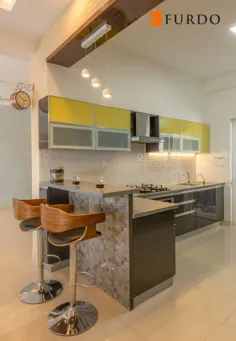 آشپزخانه ای با شکل L و کابینت های مدولار توسط Furdo.com