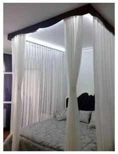 طراحی اتاق خواب لوکس تخت خواب سایبان عاشقانه