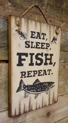 خوردن ماهی خواب REPEAT Rustic Western Lodge Antiqued |  اتسی