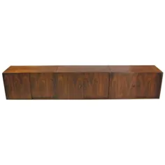 تخته کناری شناور Credenza شناور دیواری Rosewood 1970 توسط HG. مبلمان