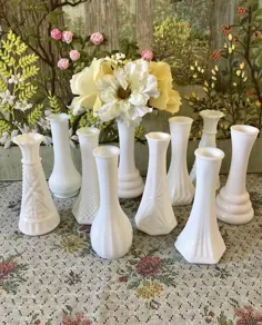 گلدانهای شیشه ای شیر برای گلها گلدانهای گلدانهای مرکزی شیر |  اتسی