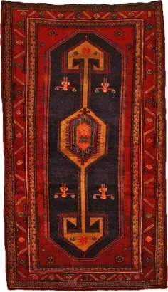 قرمز 4 '3 x 7' 9 Bidjar فرش ایرانی