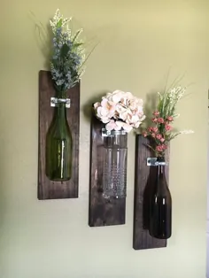 گلدان های دیواری بطری نوشیدنی - یک گلدان یا مجموعه های 2 ، 3 ، 4: بطری شامل نمی شود ، بطری و گلهای مخصوص خود را اضافه کنید!