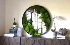 آینه محافظت شده از هنر خزه ، تزئینات واقعی ماس ، دیوار بزرگ هنر خزه ، ساخت هنر دیوار کارخانه گیاهان ، تزئینات خزه ، دکوراسیون منزل سازگار با محیط زیست