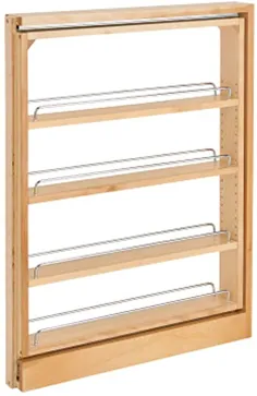 Rev-A-Shelf 3 اینچ پایه کابینت پر کننده آشپزخانه قفسه های نگهدارنده قفسه های چوبی ادویه جات برای سازمان ذخیره سازی