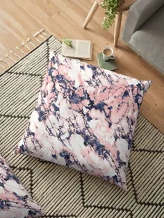 Blush And Navy Marble Rose Gold، Rose Luxury Marble Texture Pattern Grow Throw بالش
