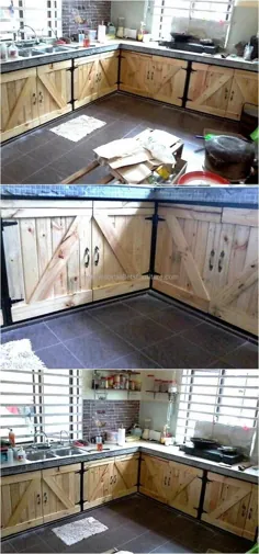 8 کابینت آشپزخانه چوبی پالت