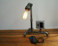 Robot Steampunk Industrial Pipe Desp Lamp with Dimmer AC & |  اتسی