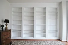 نحوه ساخت قفسه های ساخته شده DIY از قفسه های کتاب IKEA Billy |  11 مگنولیا لین