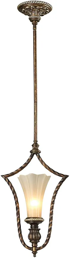 Elk Lighting 11554/1 Allessandria Collection 1 light mini pendant، bronze bronze / برگ طلای آب و هوا