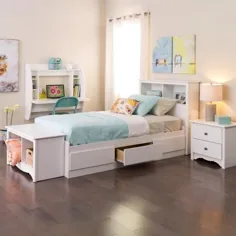 تختخواب ذخیره سازی سکوی سفید Prepac Monterey White