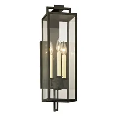 Troy Beckham Iron Forged Iron Three Light Outdoor Wall دیوارکوب با برنز تیره B6382 |  بلاکور