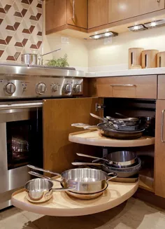 30 کشوی گوشه ای و راه حل های ذخیره سازی برای آشپزخانه مدرن