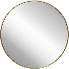 آینه دیواری طلای دایره ای 36 اینچ آینه دیواری گرد برای ورودی ها ، سرویس های بهداشتی ، اتاق نشیمن و سایر موارد (طلای ، 36 اینچ)