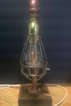 لامپ لوله آب Steampunk طلایی |  اتسی