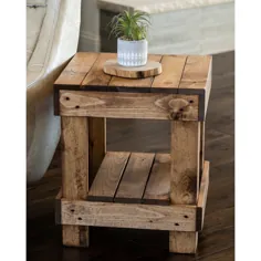 Del Hutson Designs Walnut Landmark Pine Solid Wood Farmhouse Table End - Walmart.com