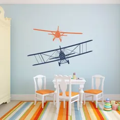 مجموعه 2 عدد عکس برگردان دیواری وینیل مخصوص هواپیما برای اتاق پسران کودک |  اتسی