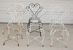 صندلی های عتیقه آهنی |  eBay