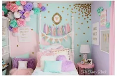 طرح های رنگی اتاق خواب پاستل اتاق دخترانه