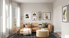 طراحی اتاق نشیمن Bohemian، Midcentury Modern، Scandinavian توسط Sheley طراح داخلی Havenly