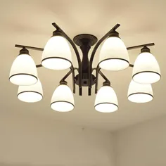 Joypeach LED Retro Iron اتاق نشیمن چراغ های سقفی چراغ های اتاق خواب چراغ های سقفی با 8 چراغ سقفی برای آشپزخانه (110 ولت)