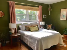 اتاق خواب صورتی و سبز